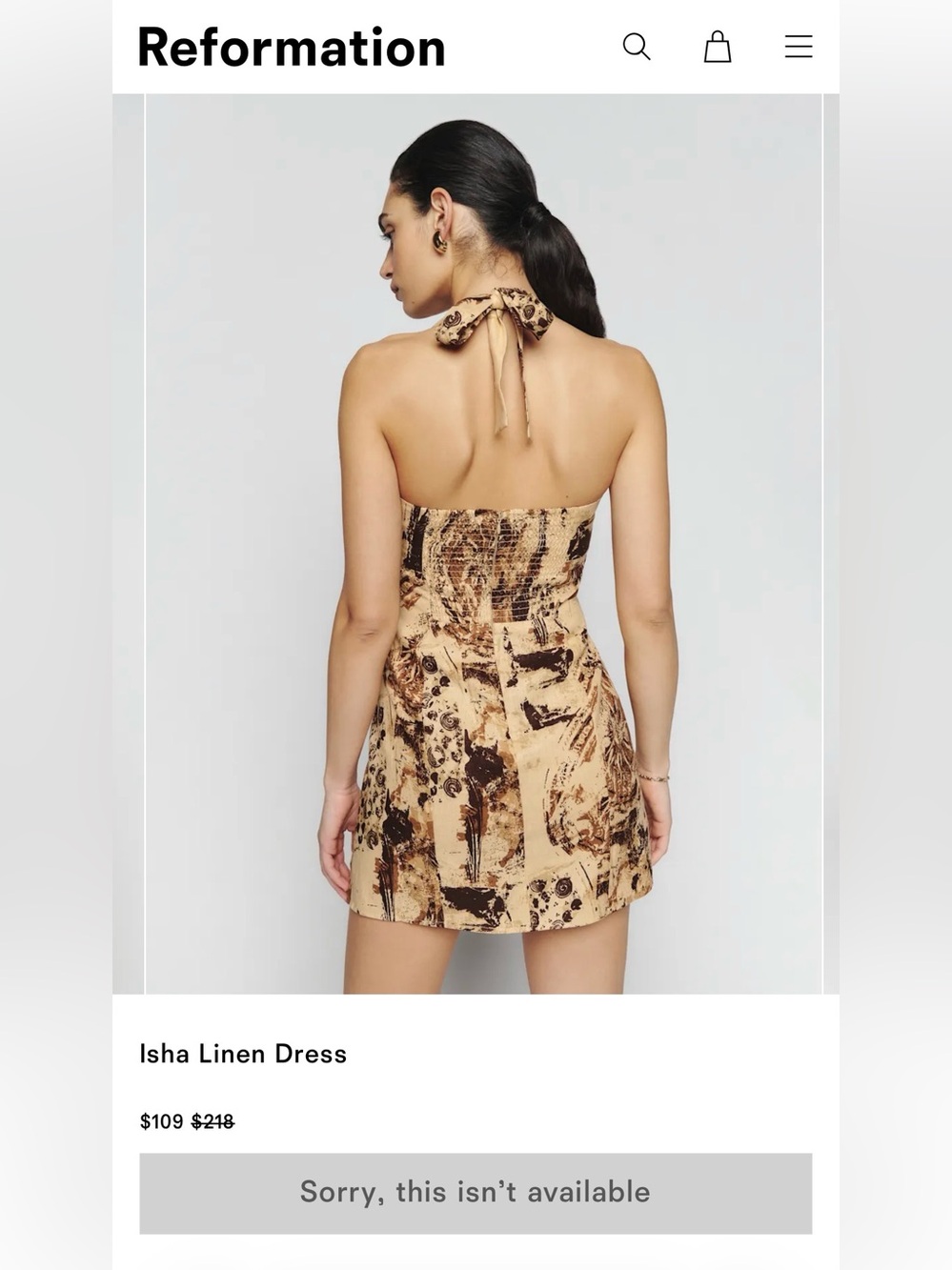 Reformation Isha Mini Dress - Picture 2 of 3